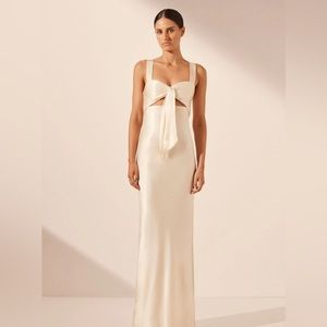 Shona Joy La Lune Bow Tie Maxi Dress - Cream